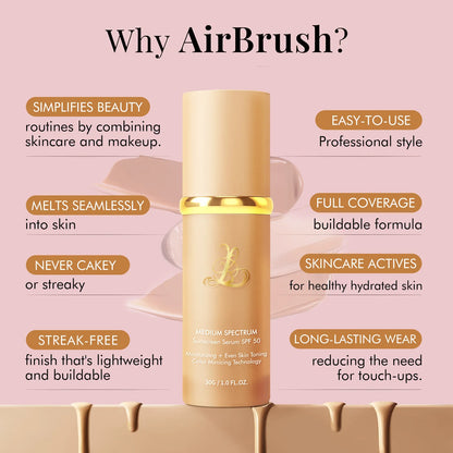 FourInOne ColorChanging Liquid Foundation,With SPF50+ Longwearing and No Makeup Removal, No Powder Sticking, Moisturizing